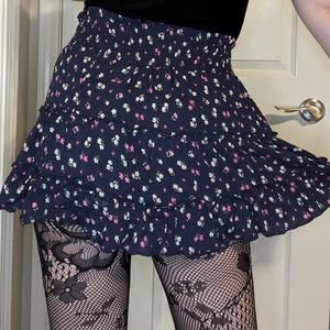 Dark Blue Jasmine Floral Elastic skirt